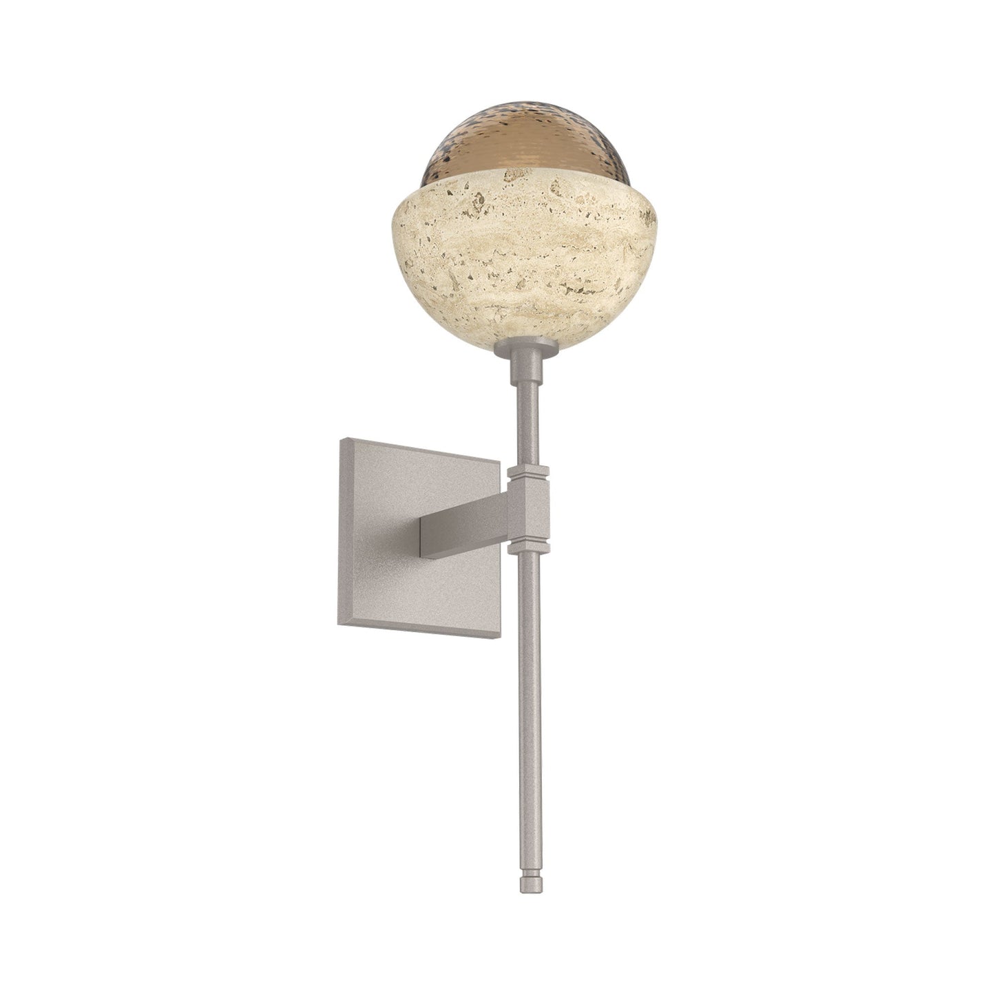 Cabochon Belvedere LED Wall Light in Beige Silver/Bronze Blown Glass (Travertine).