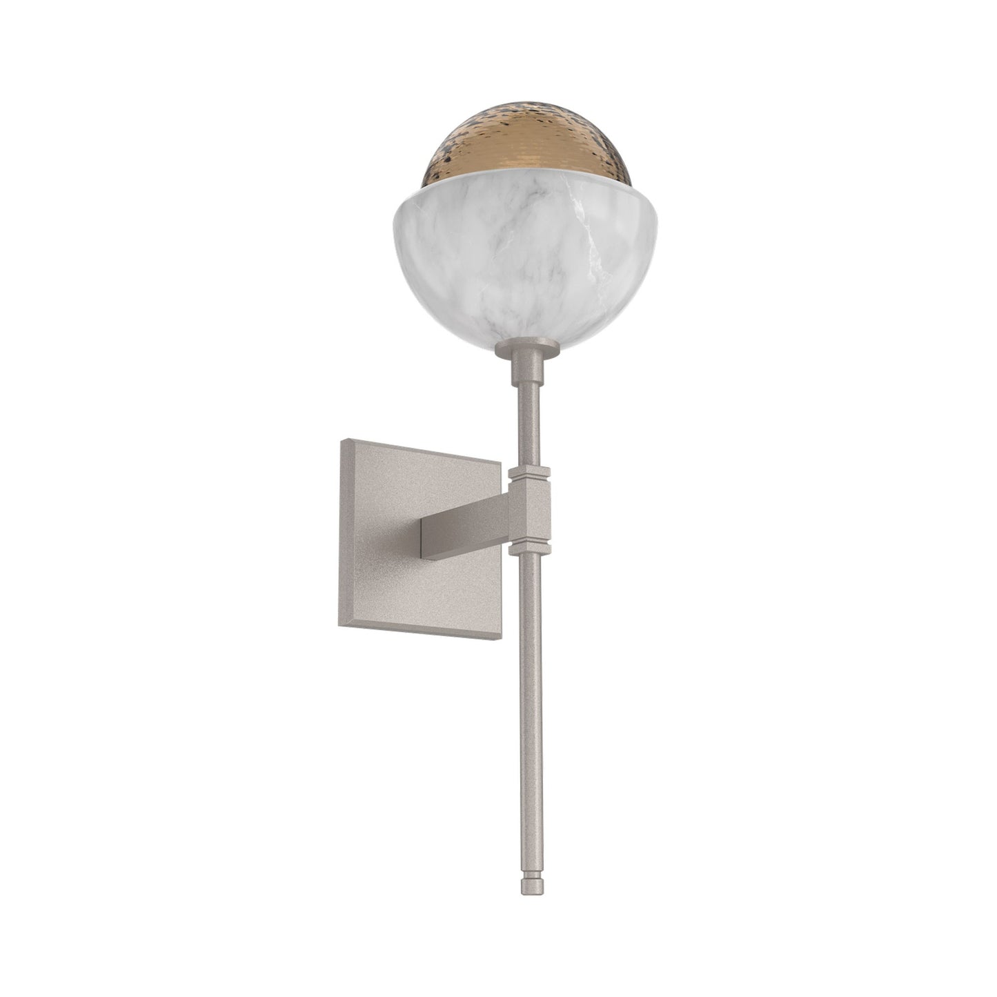 Cabochon Belvedere LED Wall Light in Beige Silver/Bronze Blown Glass (White Marble).