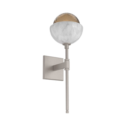 Cabochon Belvedere LED Wall Light in Beige Silver/Bronze Blown Glass (White Marble).