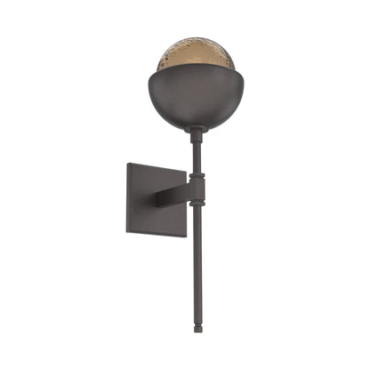 Cabochon Belvedere LED Wall Light in Graphite/Bronze Blown Glass (Matching Finish).