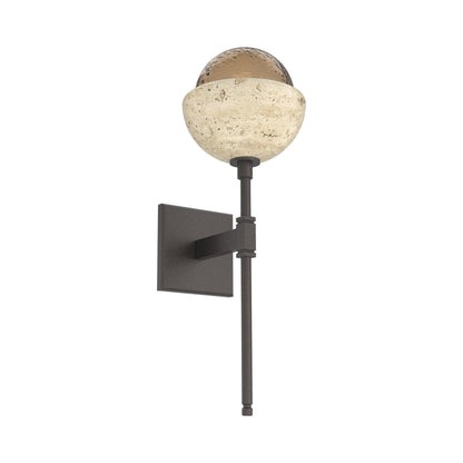 Cabochon Belvedere LED Wall Light in Graphite/Bronze Blown Glass (Travertine).