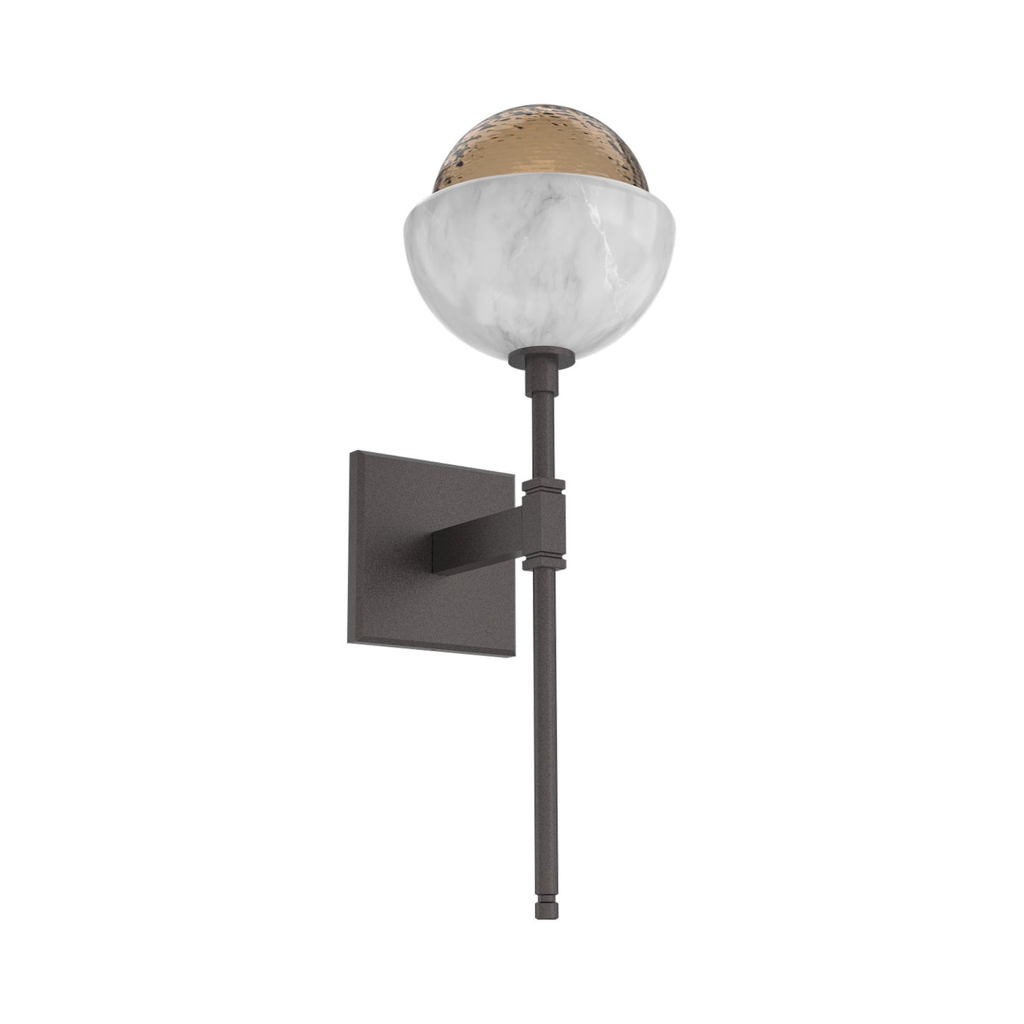 Cabochon Belvedere LED Wall Light in Graphite/Bronze Blown Glass (White Marble).