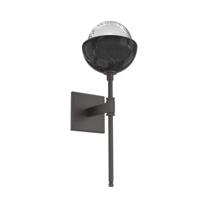 Cabochon Belvedere LED Wall Light in Graphite/Clear Blown Glass (Black Marble).