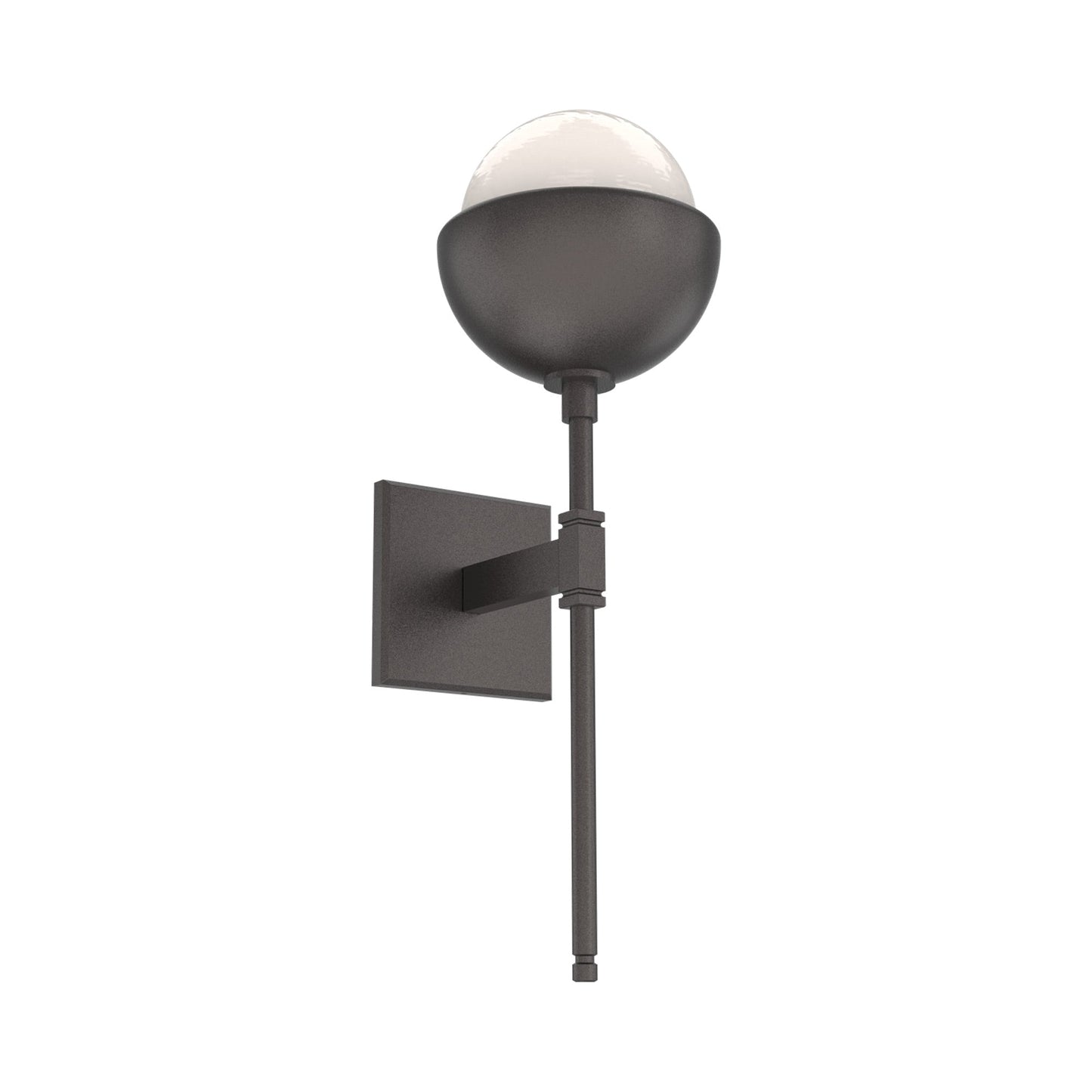 Cabochon Belvedere LED Wall Light in Graphite/White Blown Glass (Matching Finish).