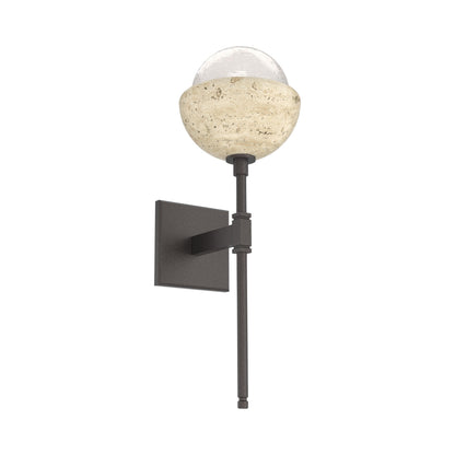 Cabochon Belvedere LED Wall Light in Graphite/White Blown Glass (Travertine).
