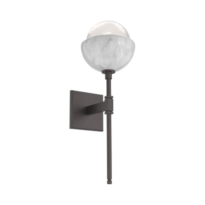 Cabochon Belvedere LED Wall Light in Graphite/White Blown Glass (White Marble).