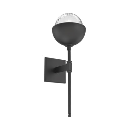 Cabochon Belvedere LED Wall Light in Matte Black/Clear Blown Glass (Matching Finish).