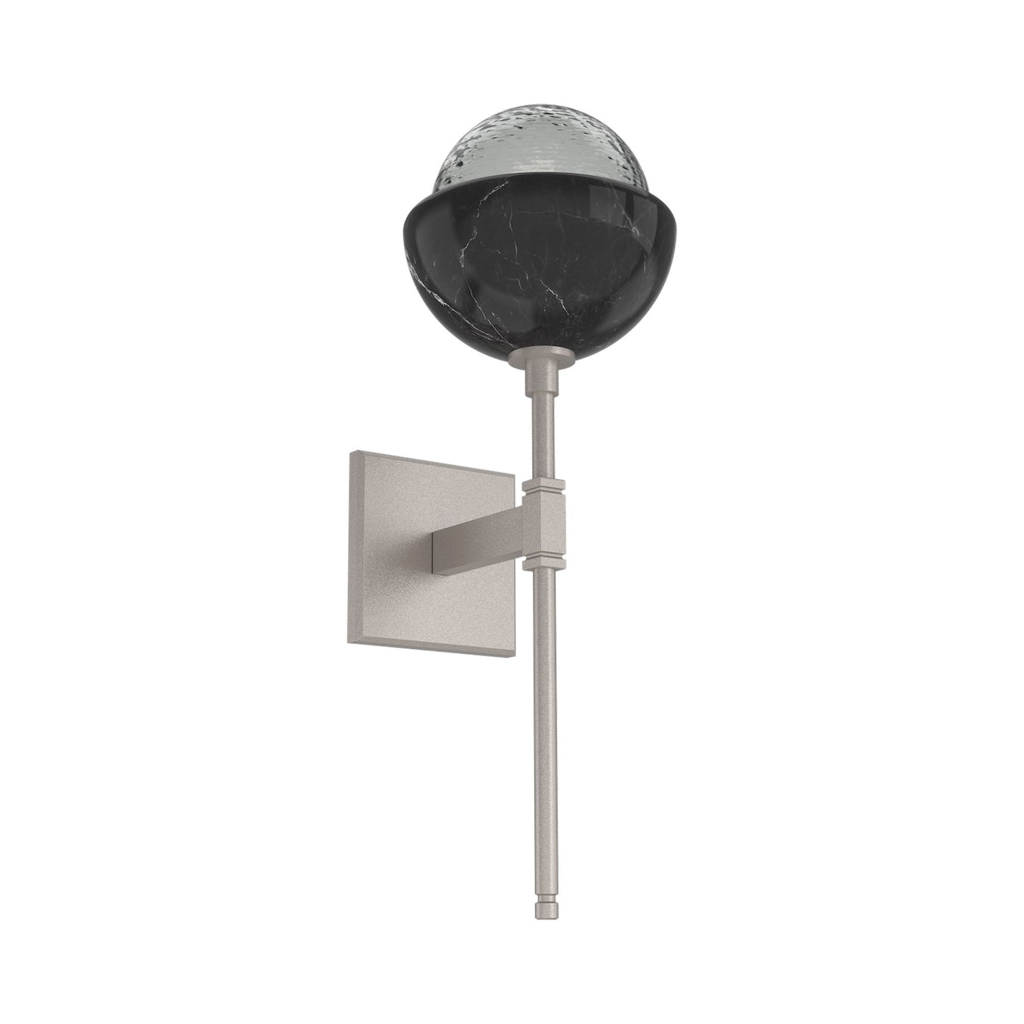 Cabochon Belvedere LED Wall Light in Beige Silver/Smoke Blown Glass (Black Marble).