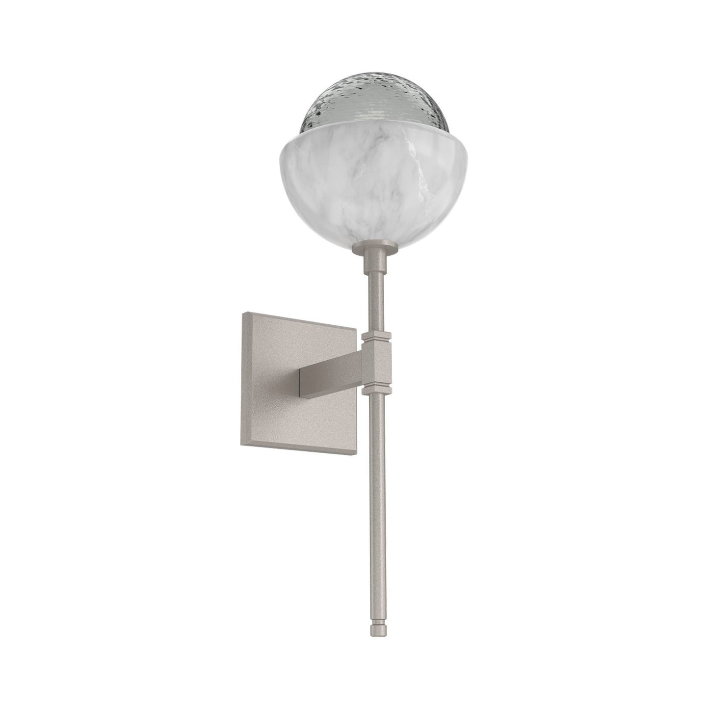 Cabochon Belvedere LED Wall Light in Beige Silver/Smoke Blown Glass (White Marble).