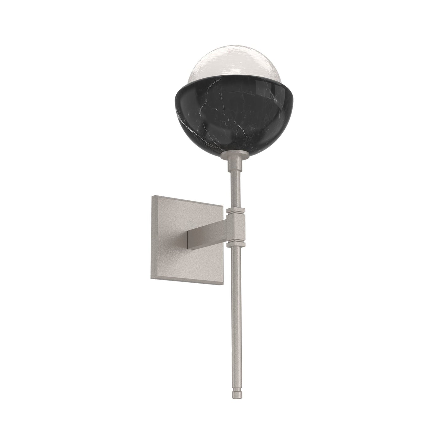 Cabochon Belvedere LED Wall Light in Beige Silver/White Blown Glass (Black Marble).