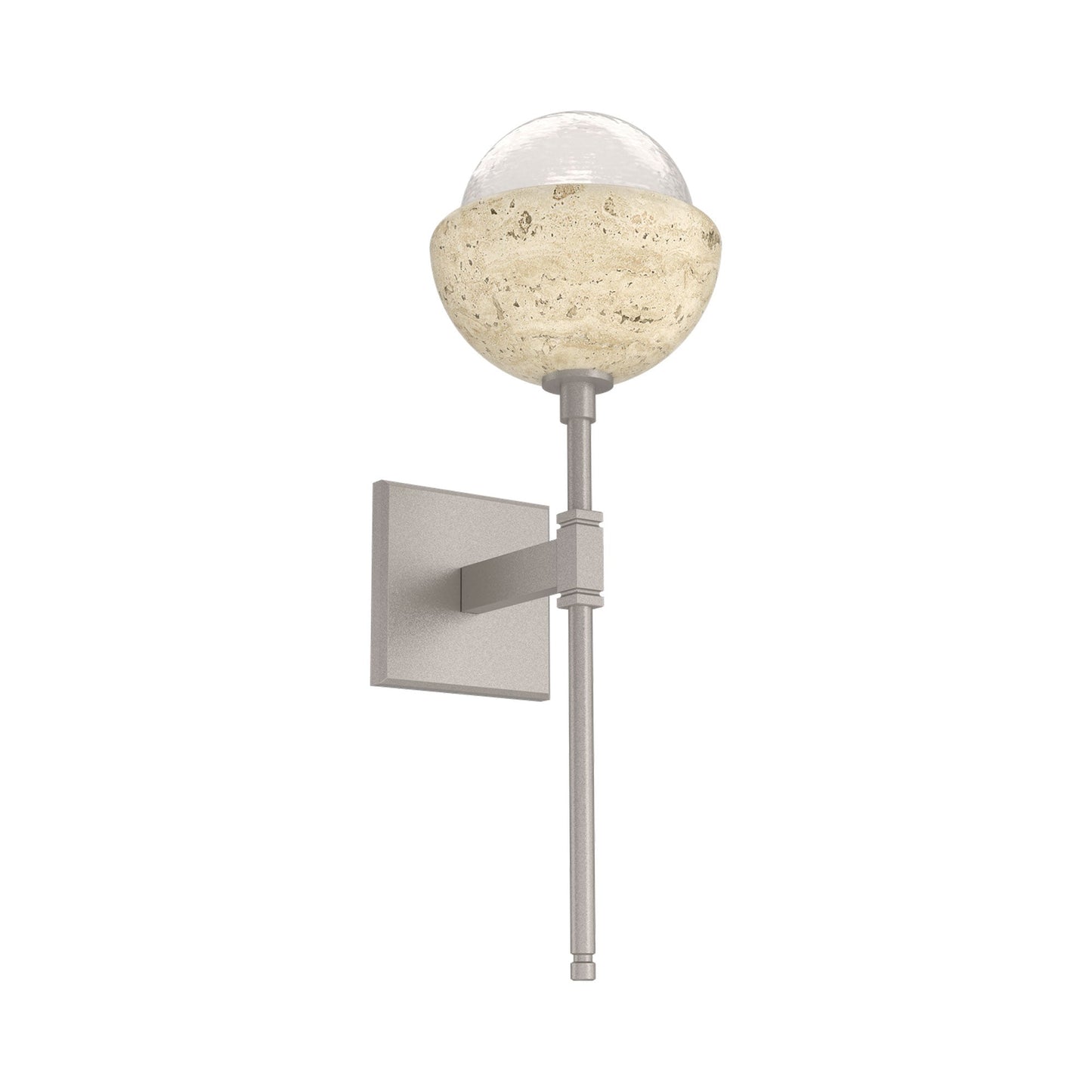 Cabochon Belvedere LED Wall Light in Beige Silver/White Blown Glass (Travertine).