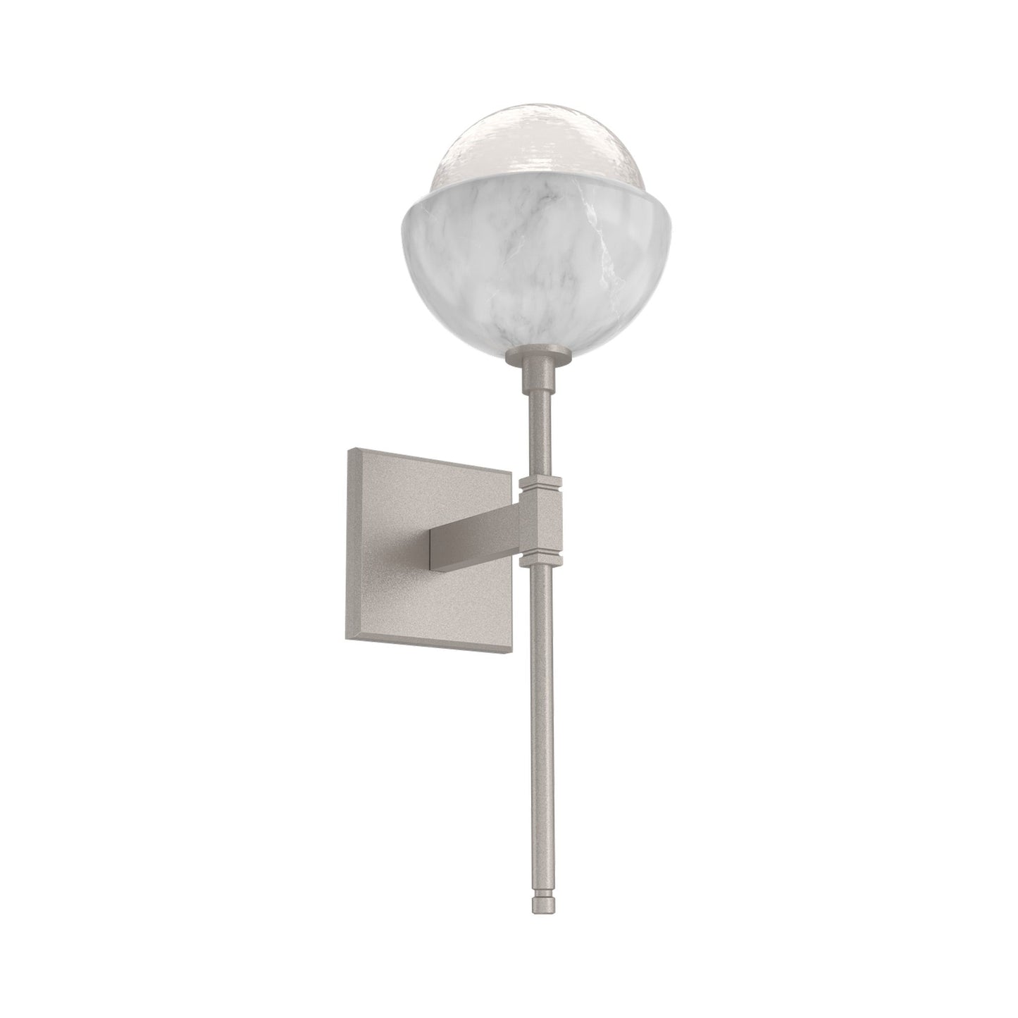 Cabochon Belvedere LED Wall Light in Beige Silver/White Blown Glass (White Marble).