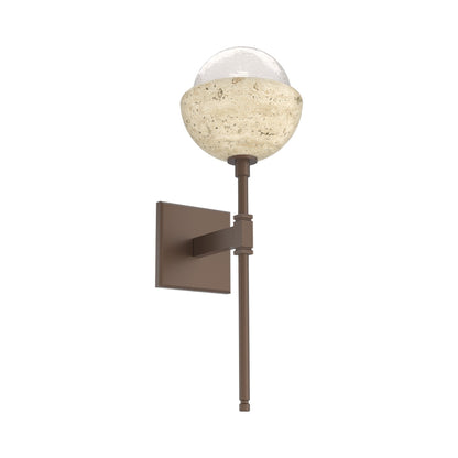 Cabochon Belvedere LED Wall Light in Burnished Bronze/White Blown Glass (Travertine).