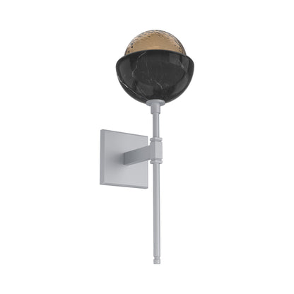 Cabochon Belvedere LED Wall Light in Classic Silver/Bronze Blown Glass (Black Marble).