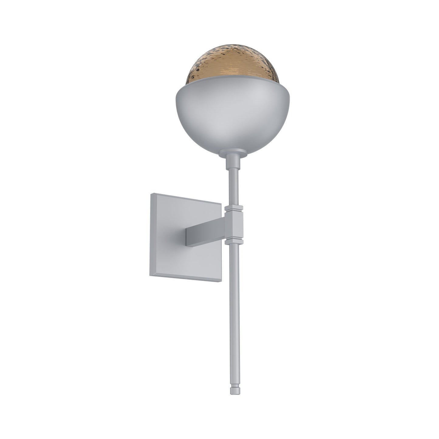 Cabochon Belvedere LED Wall Light in Classic Silver/Bronze Blown Glass (Matching Finish).