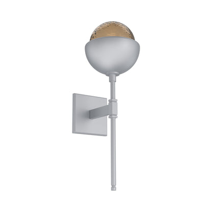 Cabochon Belvedere LED Wall Light in Classic Silver/Bronze Blown Glass (Matching Finish).