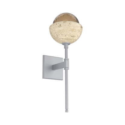 Cabochon Belvedere LED Wall Light in Classic Silver/Bronze Blown Glass (Travertine).