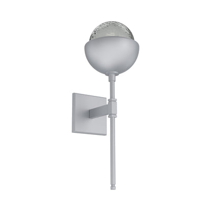 Cabochon Belvedere LED Wall Light in Classic Silver/Smoke Blown Glass (Matching Finish).