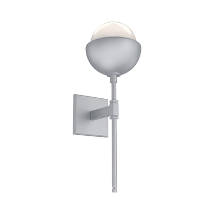 Cabochon Belvedere LED Wall Light in Classic Silver/White Blown Glass (Matching Finish).