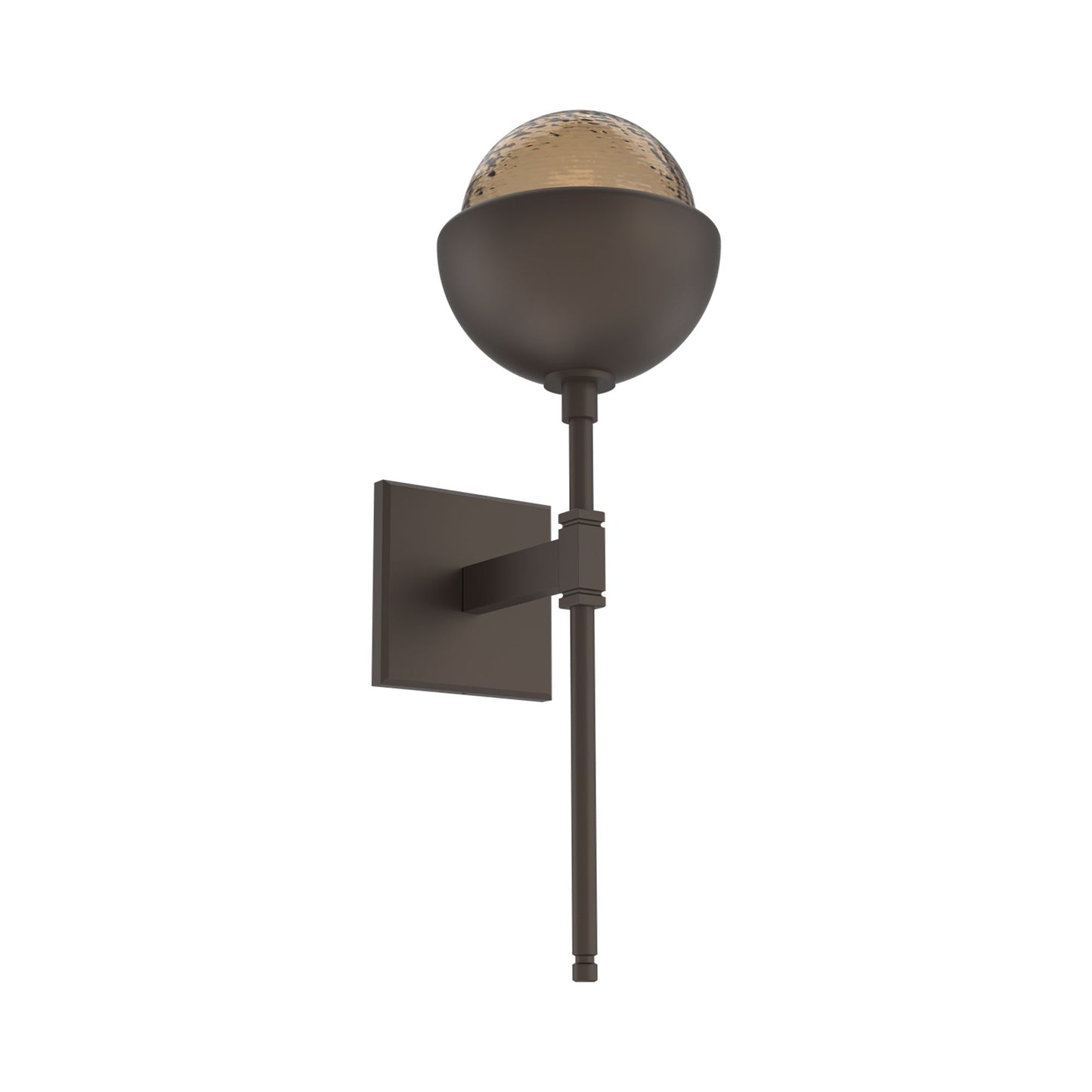 Cabochon Belvedere LED Wall Light in Flat Bronze/Bronze Blown Glass (Matching Finish).