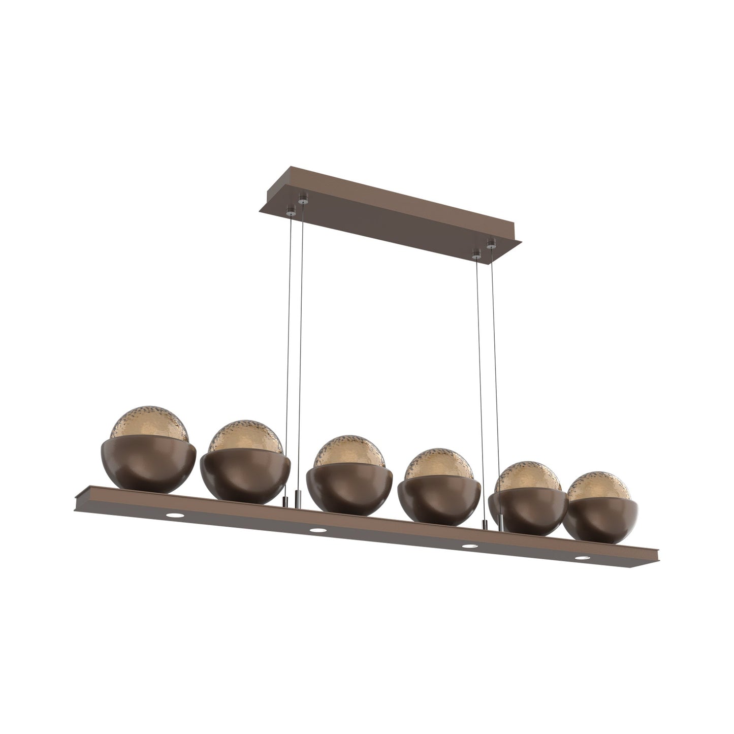 Cabochon Bronze Linear LED Chandelier in Burnished Bronze/Matching Finish (44-Inch).