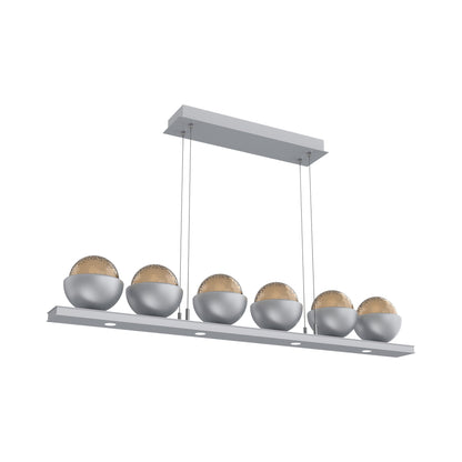 Cabochon Bronze Linear LED Chandelier in Classic Silver/Matching Finish (44-Inch).