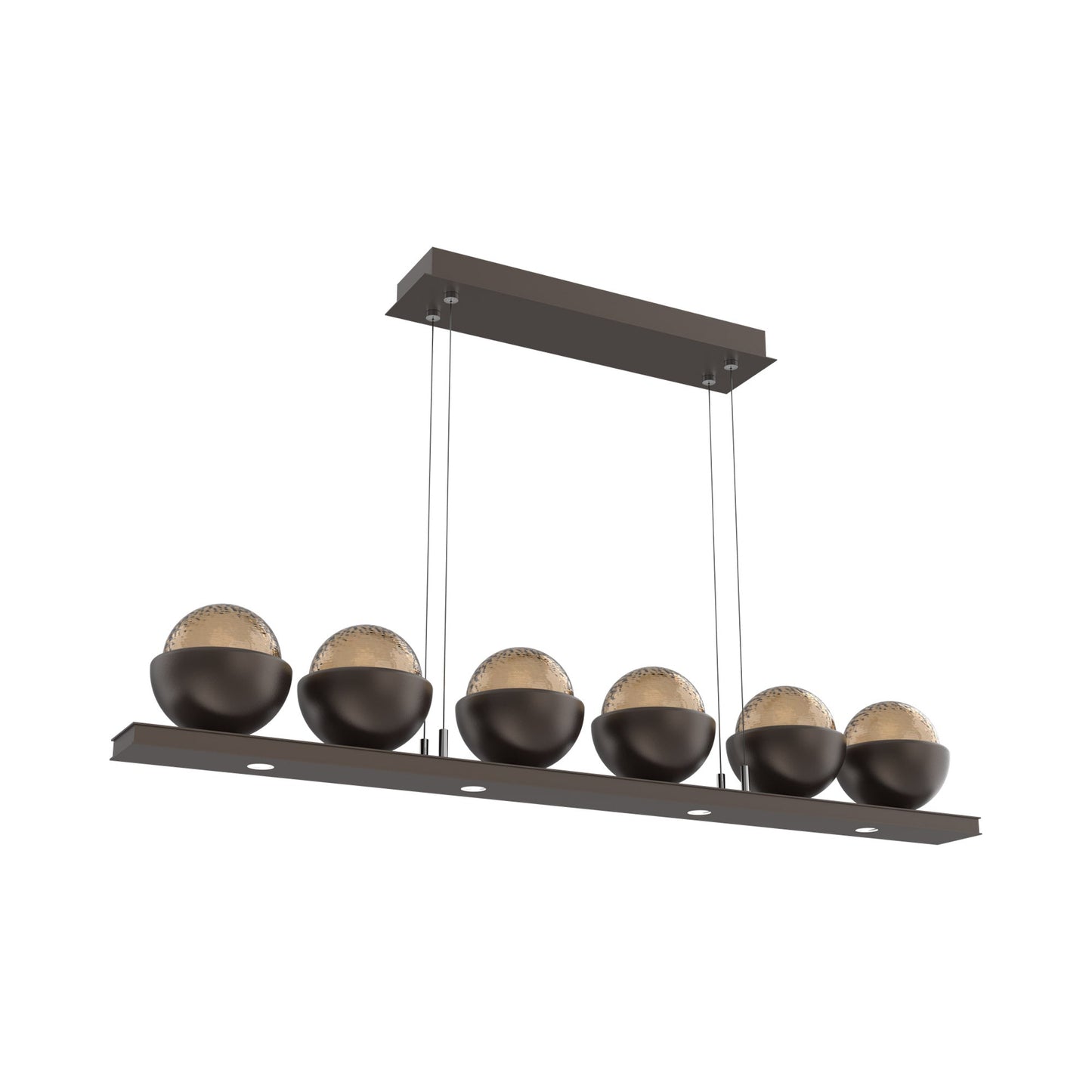 Cabochon Bronze Linear LED Chandelier in Flat Bronze/Matching Finish (44-Inch).