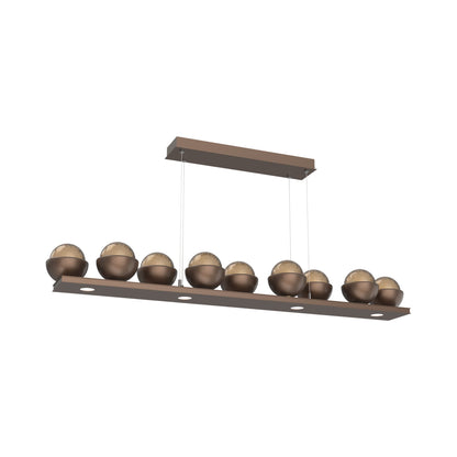 Cabochon Bronze Linear LED Chandelier in Burnished Bronze/Matching Finish (58.8-Inch).