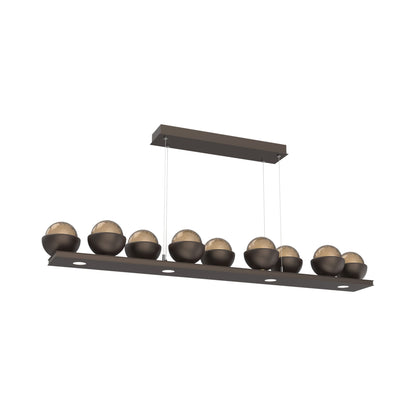 Cabochon Bronze Linear LED Chandelier in Flat Bronze/Matching Finish (58.8-Inch).