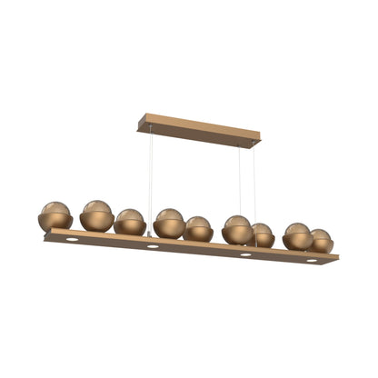 Cabochon Bronze Linear LED Chandelier in Novel Brass/Matching Finish (58.8-Inch).