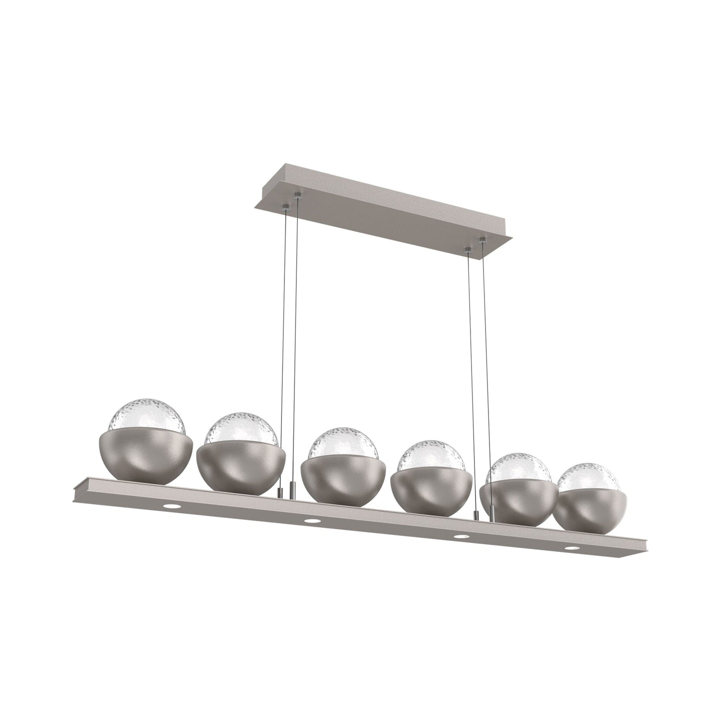 Cabochon Clear Linear LED Chandelier in Beige Silver/Matching Finish (44-Inch).