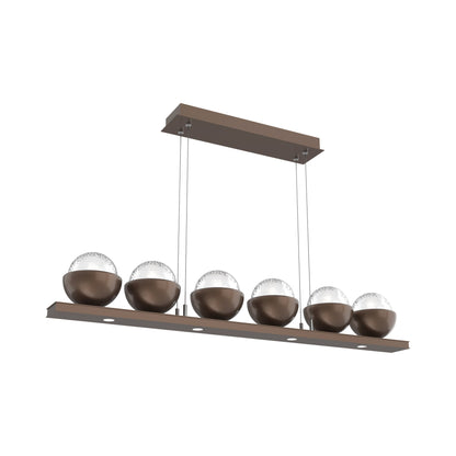 Cabochon Clear Linear LED Chandelier in Burnished Bronze/Matching Finish (44-Inch).