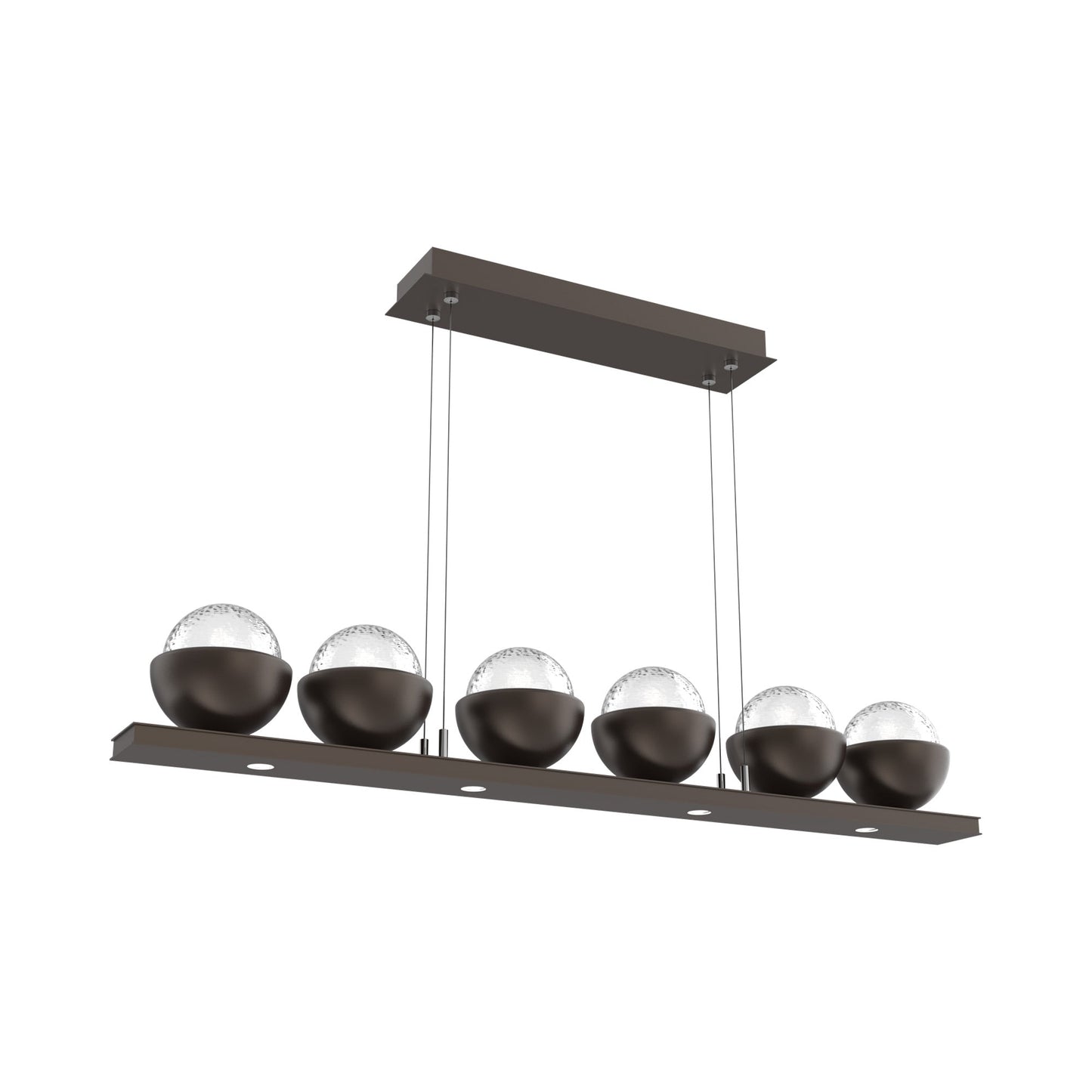Cabochon Clear Linear LED Chandelier in Flat Bronze/Matching Finish (44-Inch).