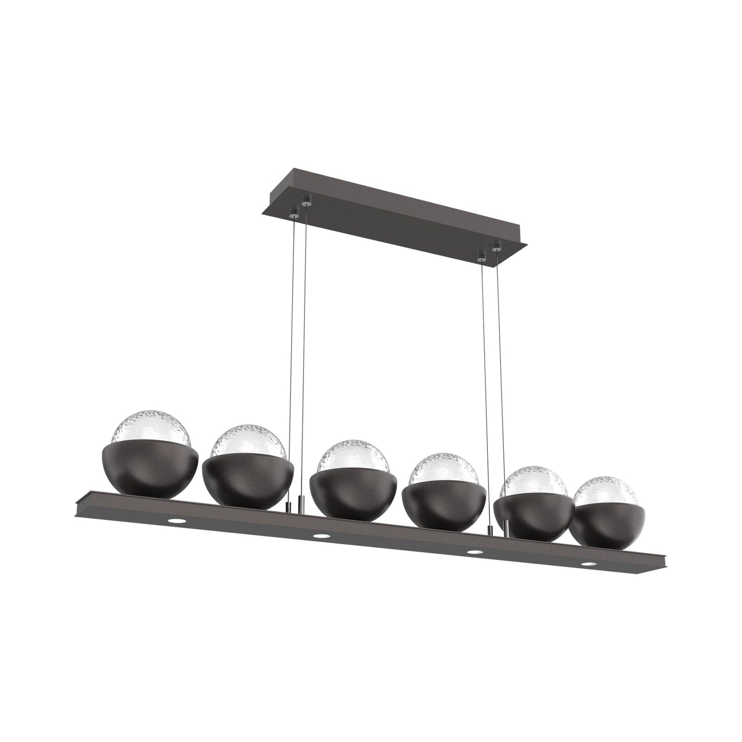 Cabochon Clear Linear LED Chandelier in Graphite/Matching Finish (44-Inch).