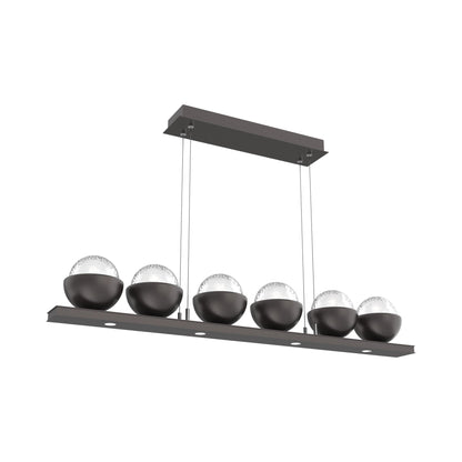 Cabochon Clear Linear LED Chandelier in Graphite/Matching Finish (44-Inch).