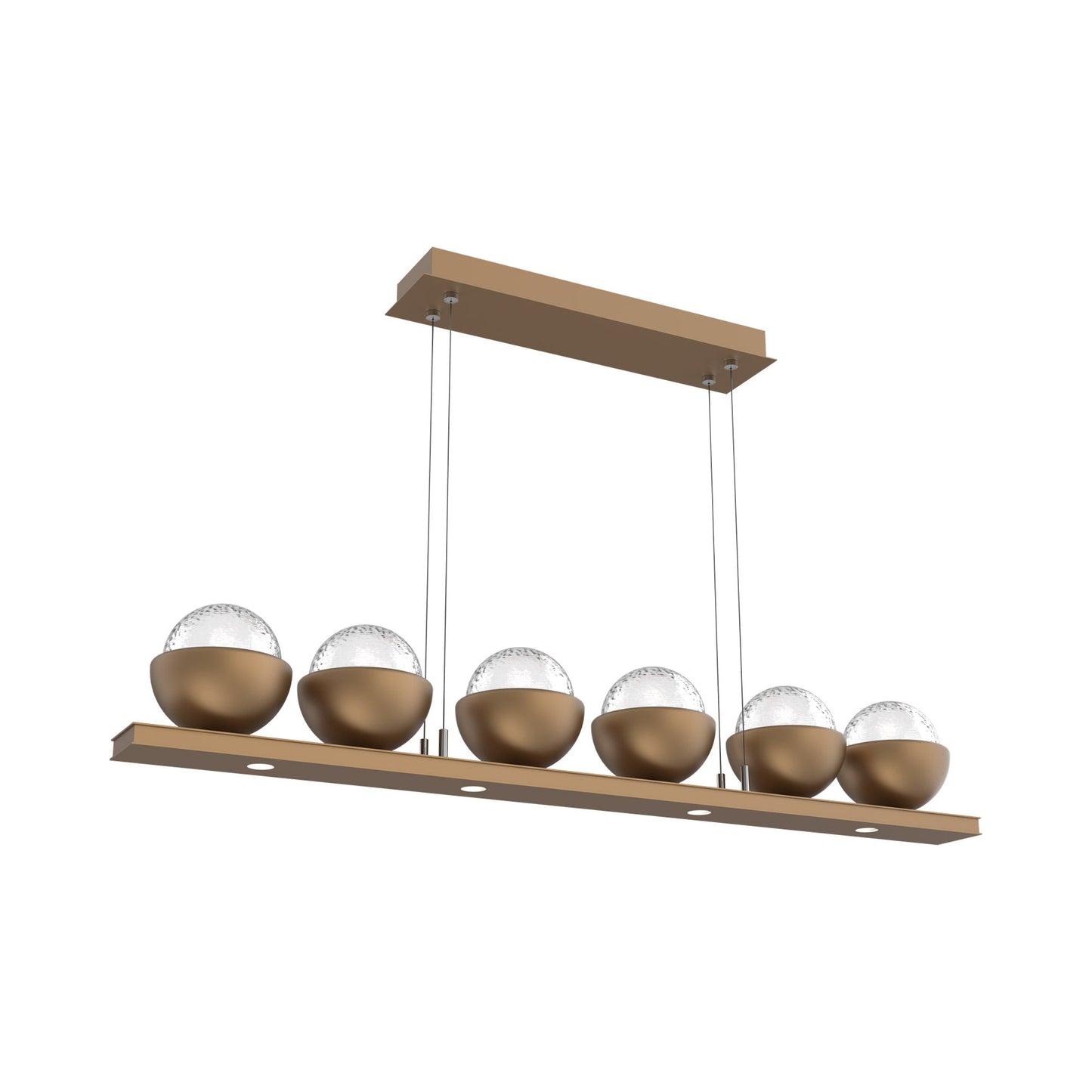 Cabochon Clear Linear LED Chandelier in Novel Brass/Matching Finish (44-Inch).