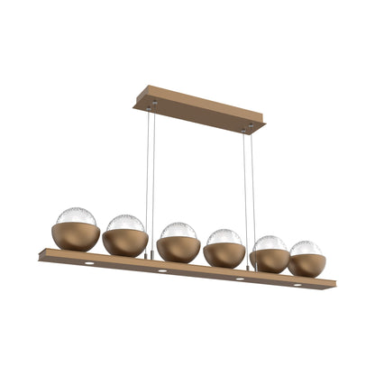 Cabochon Clear Linear LED Chandelier in Novel Brass/Matching Finish (44-Inch).