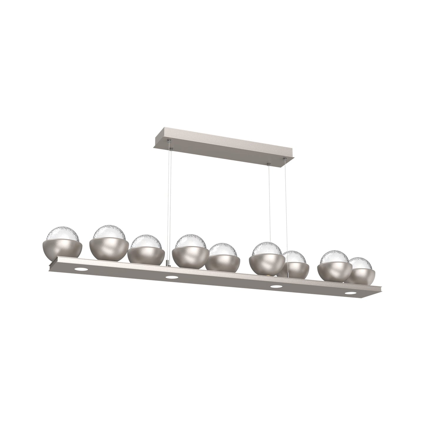 Cabochon Clear Linear LED Chandelier in Beige Silver/Matching Finish (58.8-Inch).