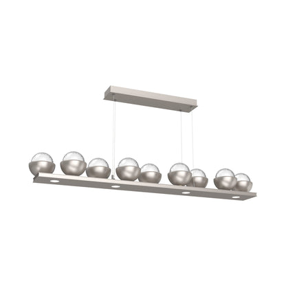 Cabochon Clear Linear LED Chandelier in Beige Silver/Matching Finish (58.8-Inch).