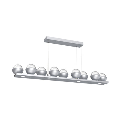 Cabochon Clear Linear LED Chandelier in Classic Silver/Matching Finish (58.8-Inch).