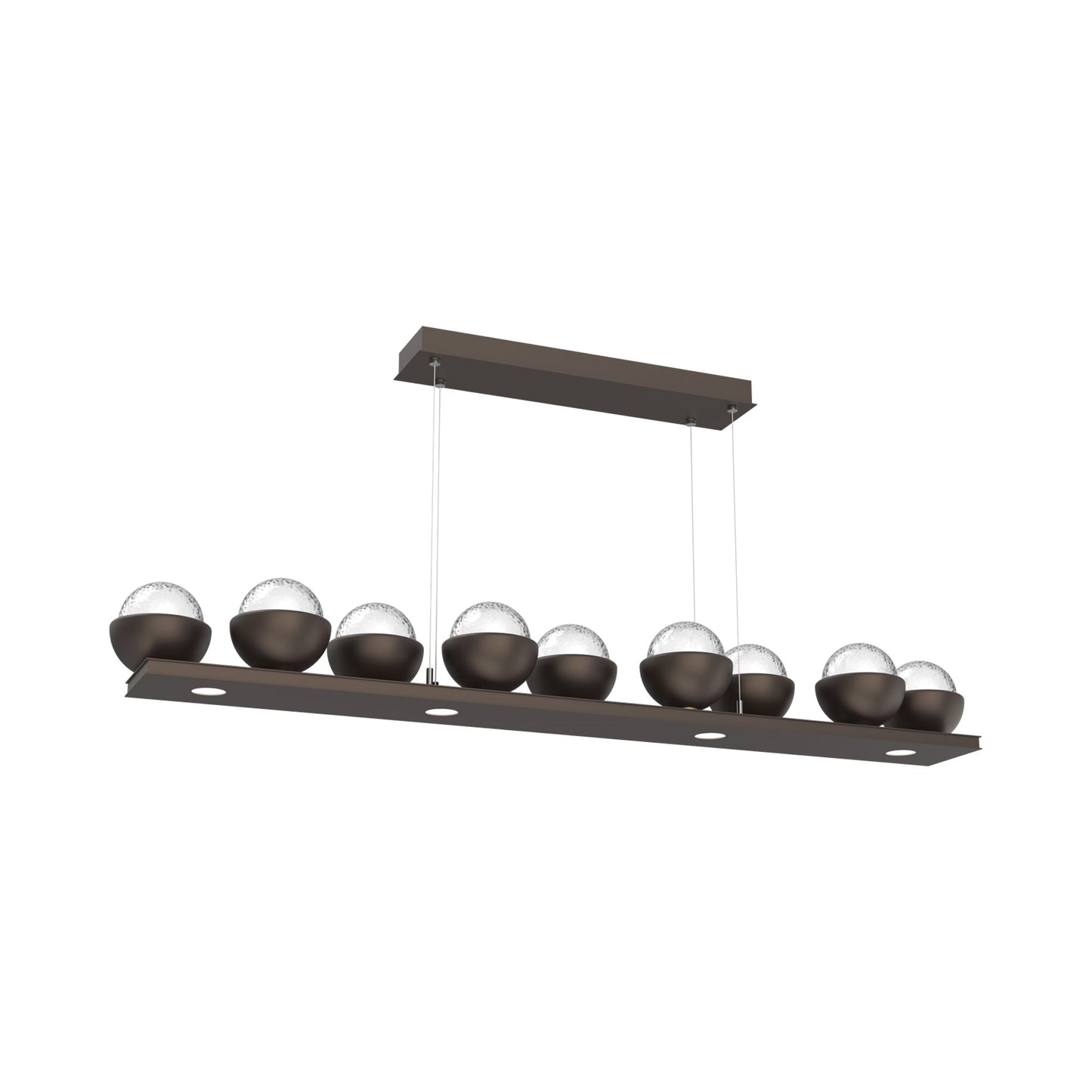 Cabochon Clear Linear LED Chandelier in Flat Bronze/Matching Finish (58.8-Inch).