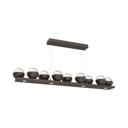 Cabochon Clear Linear LED Chandelier in Flat Bronze/Matching Finish (58.8-Inch).