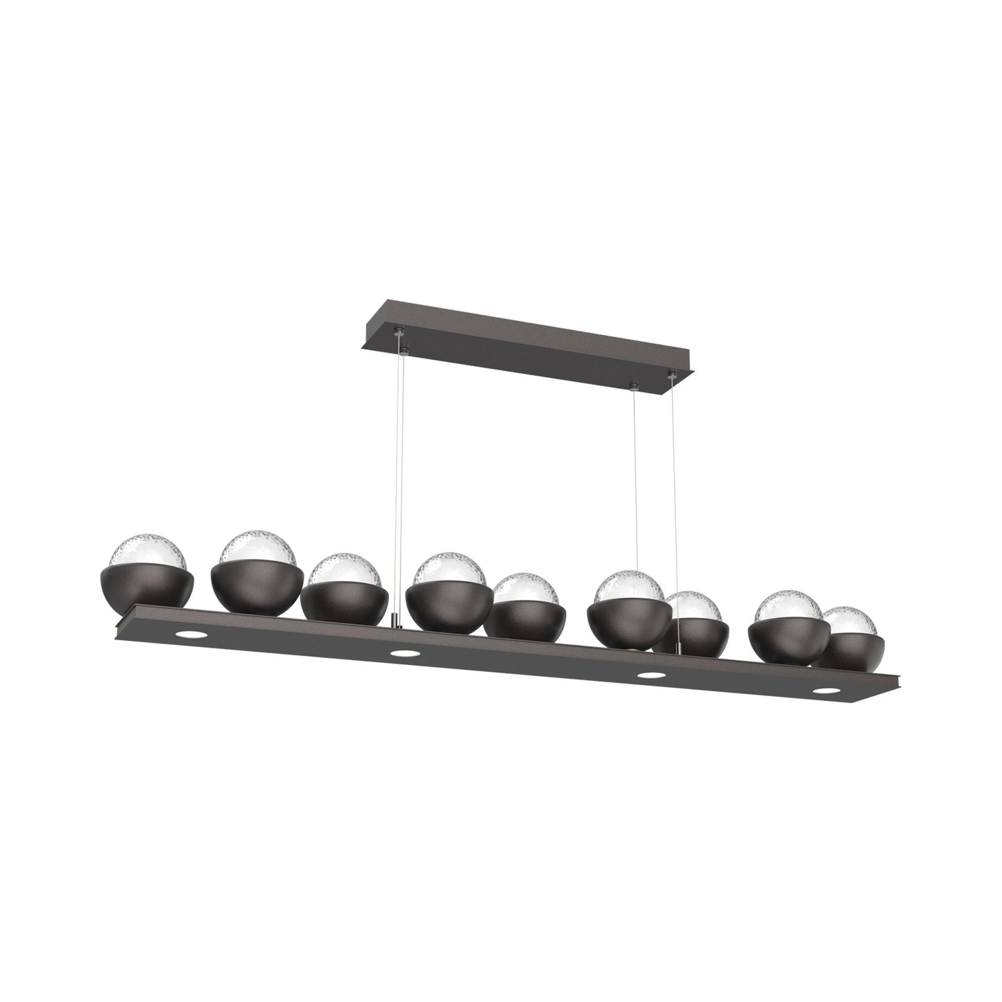 Cabochon Clear Linear LED Chandelier in Graphite/Matching Finish (58.8-Inch).