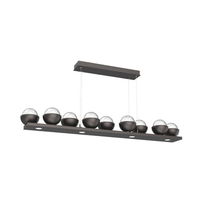 Cabochon Clear Linear LED Chandelier in Graphite/Matching Finish (58.8-Inch).