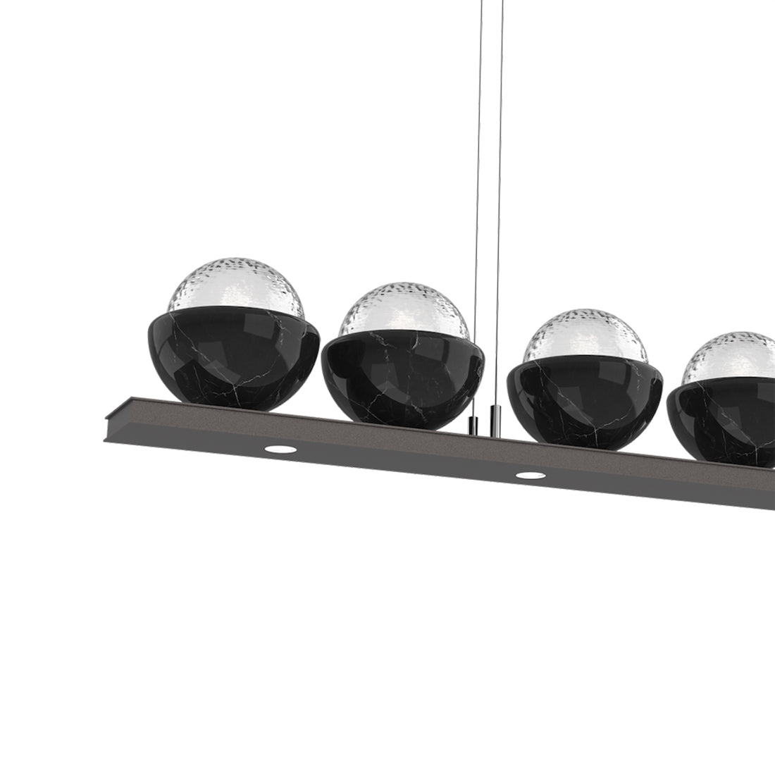 Cabochon Clear Linear LED Chandelier in Detail.
