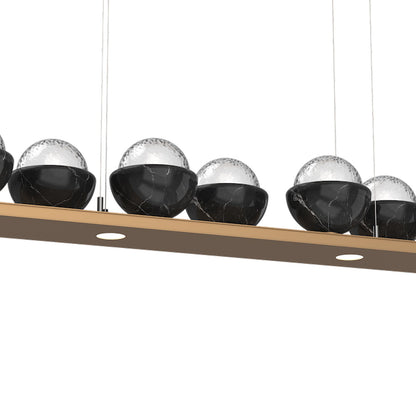 Cabochon Clear Linear LED Chandelier in Detail.