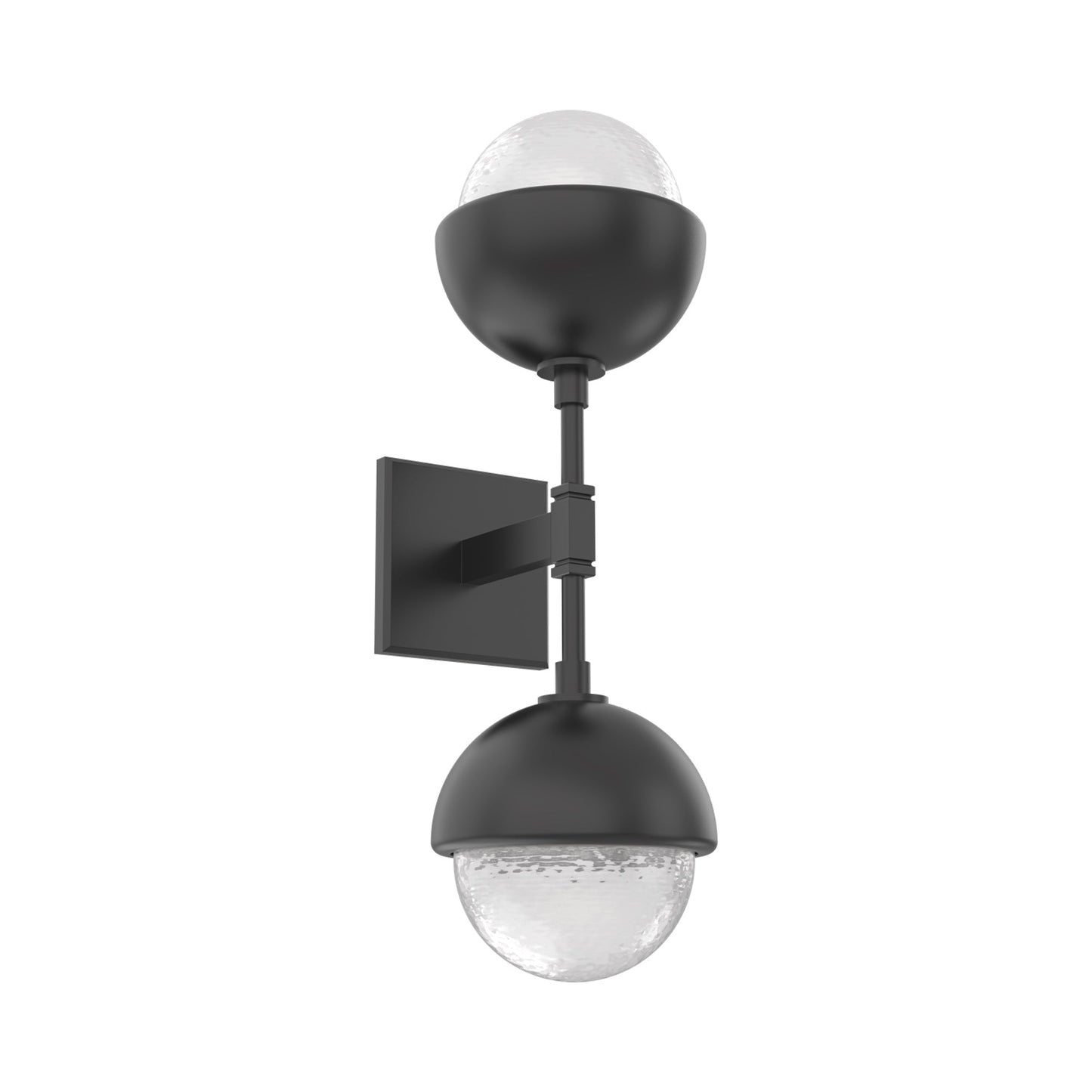 Cabochon Double LED Wall Light in Matte Black/White Blown Glass (Matching Finish).