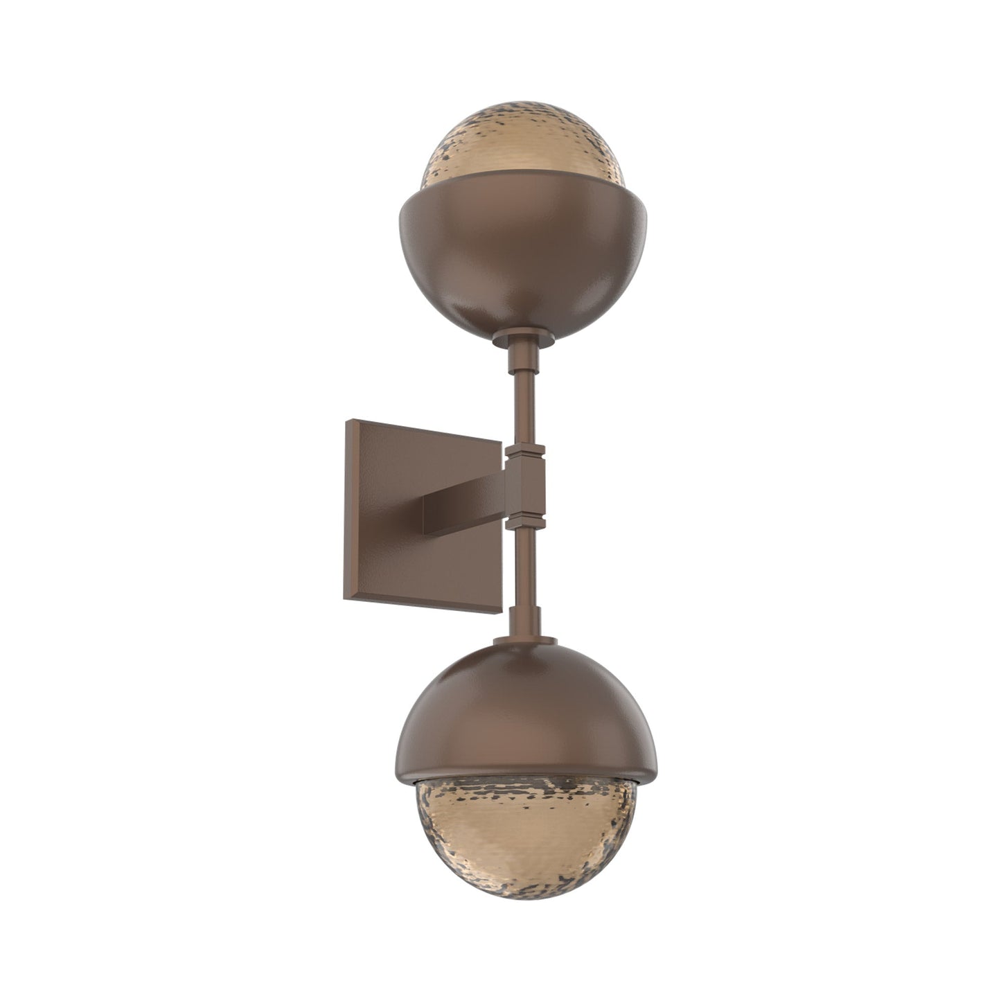 Cabochon Double LED Wall Light in Burnished Bronze/Bronze Blown Glass (Matching Finish).