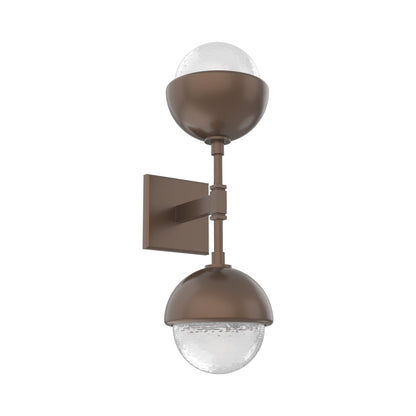 Cabochon Double LED Wall Light in Burnished Bronze/White Blown Glass (Matching Finish).