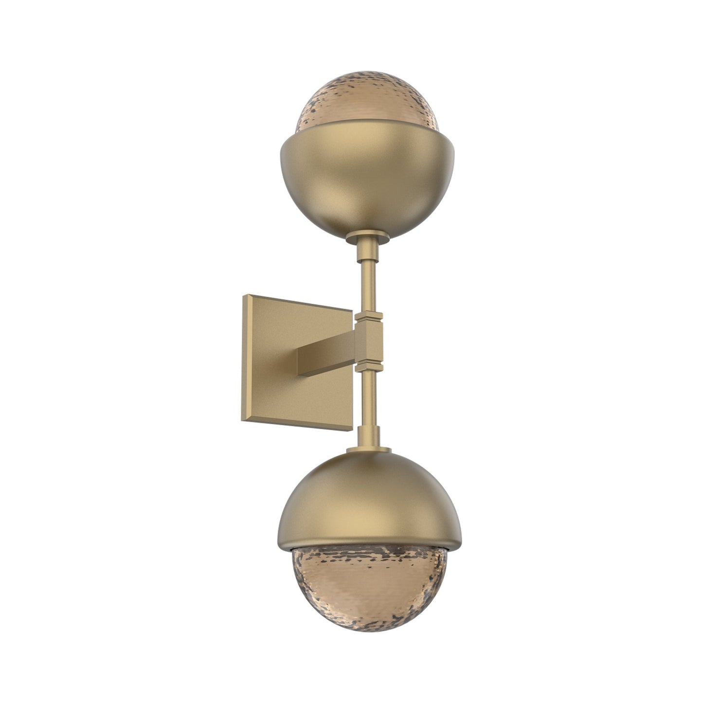 Cabochon Double LED Wall Light in Gilded Brass/Bronze Blown Glass (Matching Finish).
